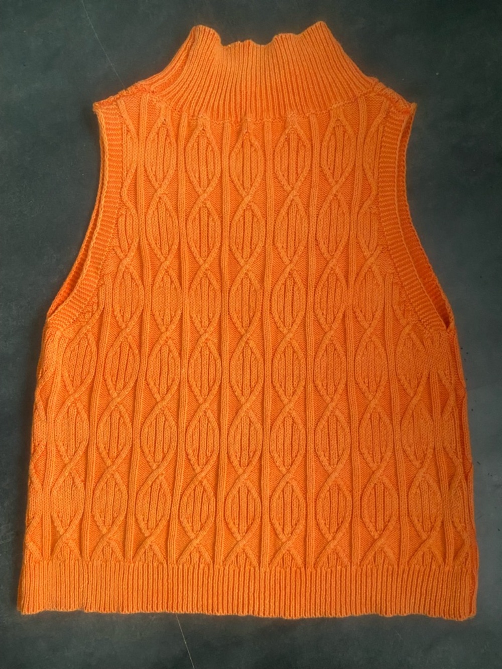POL Orange Cable Knit Turtleneck Vest - Picture 2 of 3